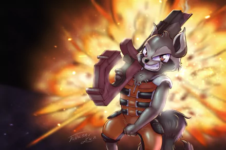 Comic Rocket Raccoon HD Desktop Wallpaper | Background Image
