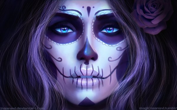 Artistic Sugar Skull Day of the Dead HD Wallpaper | Background Image