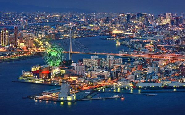 Man Made Osaka Cities Japan Cityscape HD Wallpaper | Background Image
