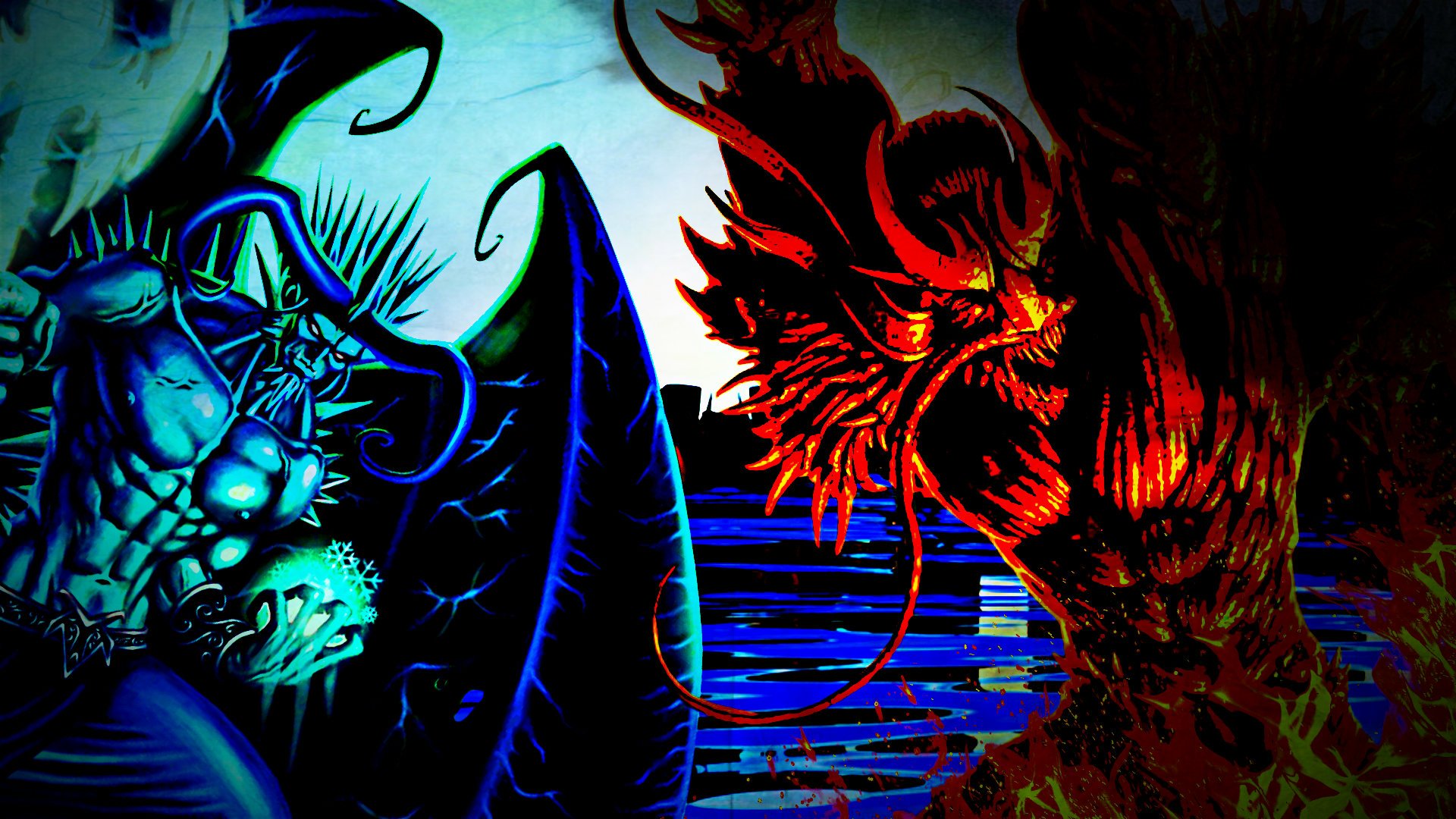 1920x1080 God vs Devil by TheAWPMaster Wallpaper Background Image. 