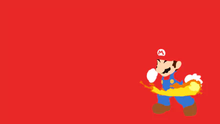 Minimalist HD PC wallpaper featuring Mario from Super Smash Bros. for Nintendo 3DS and Wii U, highlighting Nintendo’s iconic video game character in a bold, simple design.