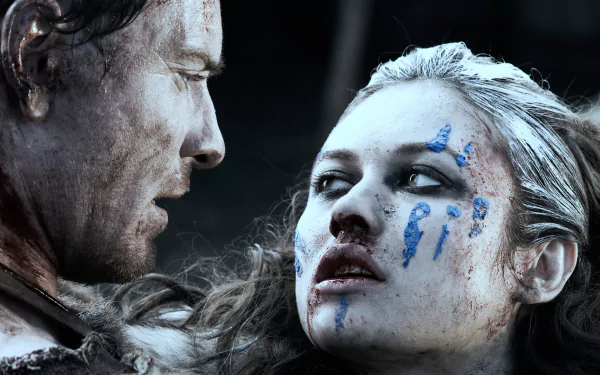 Close-up of two intense characters from the movie Centurion, captured in a detailed 4K Ultra HD PC desktop wallpaper.