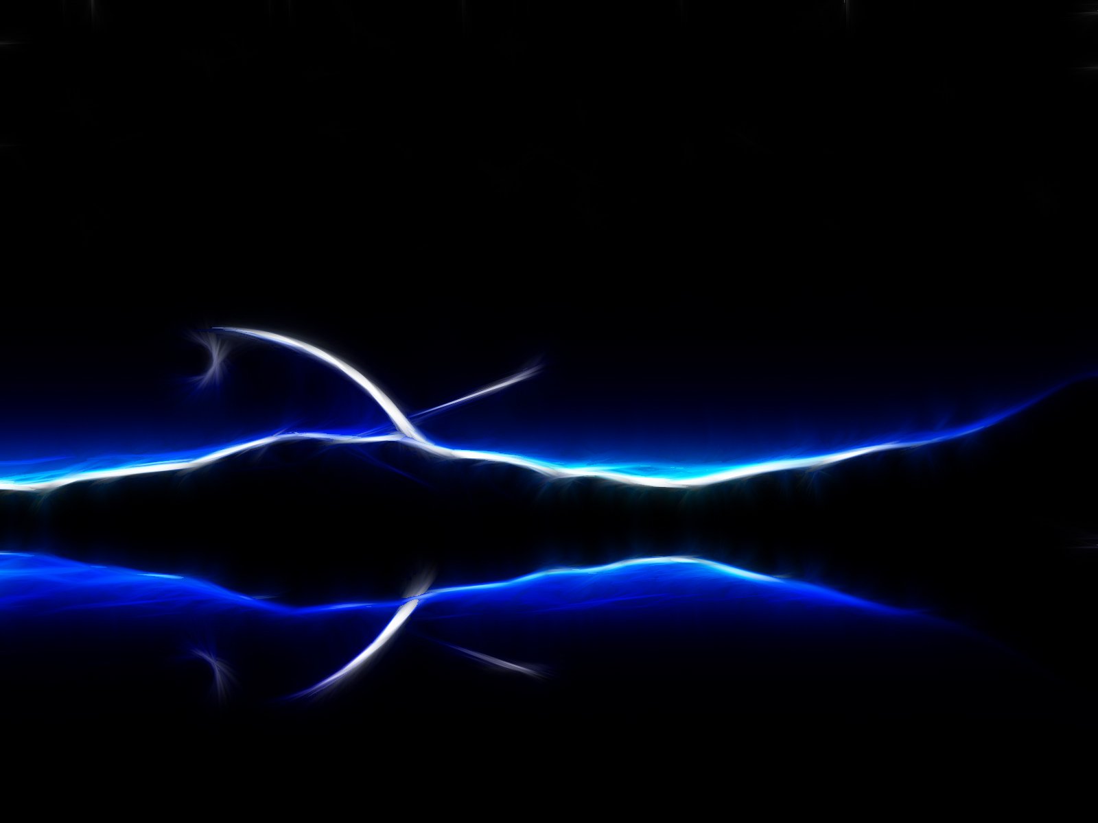 Abstract wallpaper featuring a dynamic interplay of blue textures and shapes against a black background, creating a striking visual pattern.