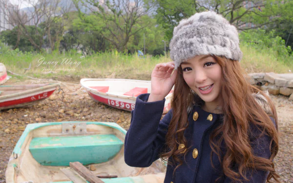 boat smile cap Chinese asian model woman Jancy Wong HD Desktop Wallpaper | Background Image