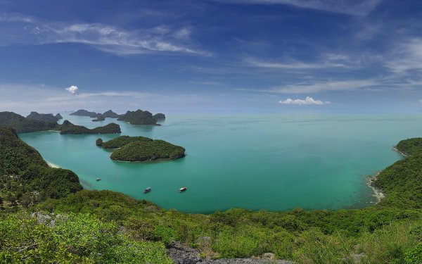 Earth Seascape Sea Tropics Panorama Thailand Ocean Ang Thong Islet Sky Lagoon HD Wallpaper | Background Image