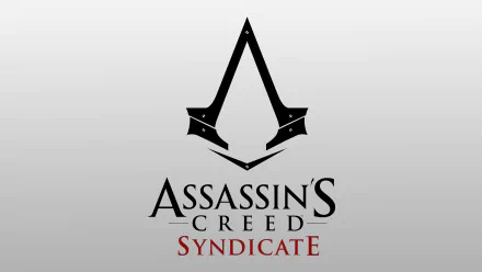 HD desktop wallpaper featuring the logo of Assassin's Creed: Syndicate against a gradient background.