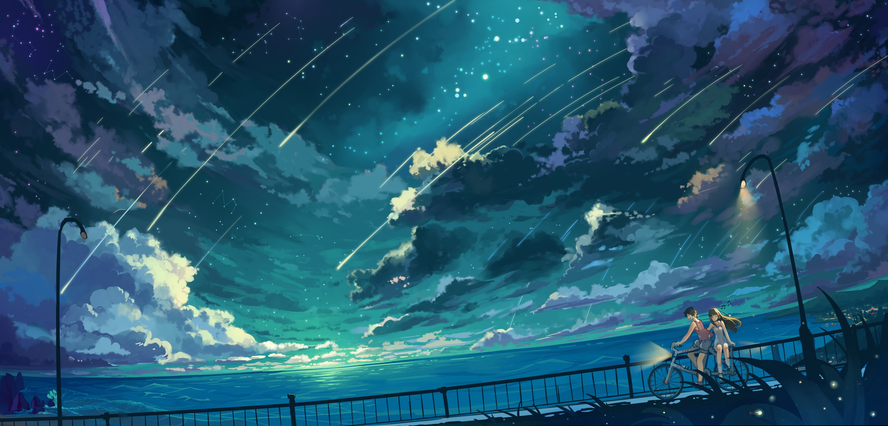 Night Sky Anime Wallpaper Stock Photo, Picture and Royalty Free Image.  Image 206808597.