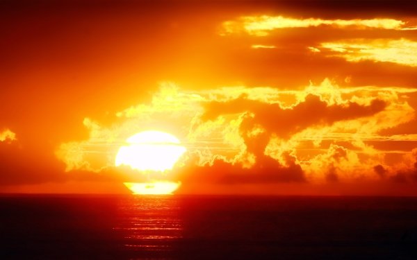 Erde/Natur Sonnenuntergang Sonne Natur Sea Ozean Wolke orange Himmel HD Wallpaper | Hintergrund