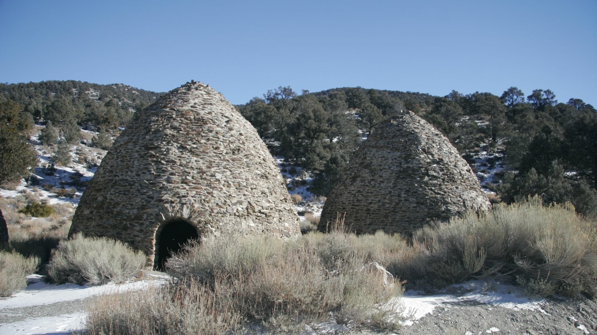 Download Man Made Charcoal Kilns HD Wallpaper