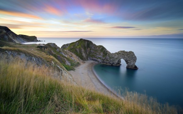 Earth Durdle Door Dorset England Shore Cliff Limestone Sea HD Wallpaper | Background Image
