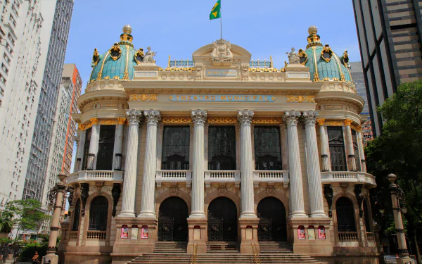 theater architecture building municipal theater Brazil man made Rio de Janeiro HD Desktop Wallpaper | Background Image
