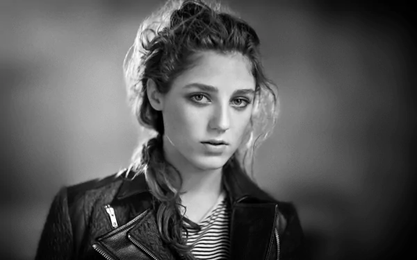 A striking black and white image of singer Birdy, showcasing her expressive gaze. This 4K Ultra HD wallpaper captures the essence of her musical artistry.