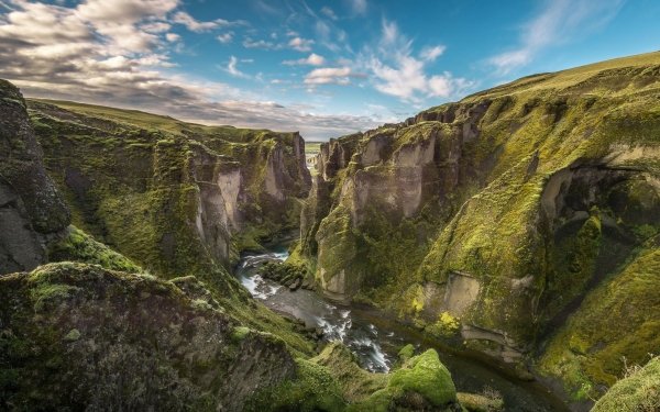 Earth Canyon Canyons River Landscape Iceland Cliff HD Wallpaper | Background Image
