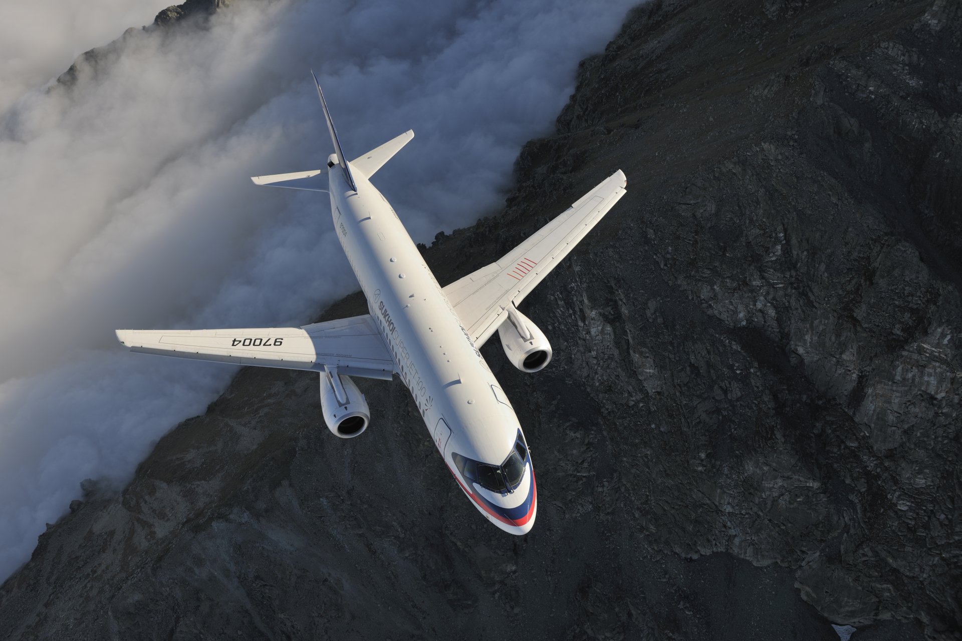 Sukhoi Superjet 100 (RA-97004) Flying Off The Coast Of Italy Near Turin ...