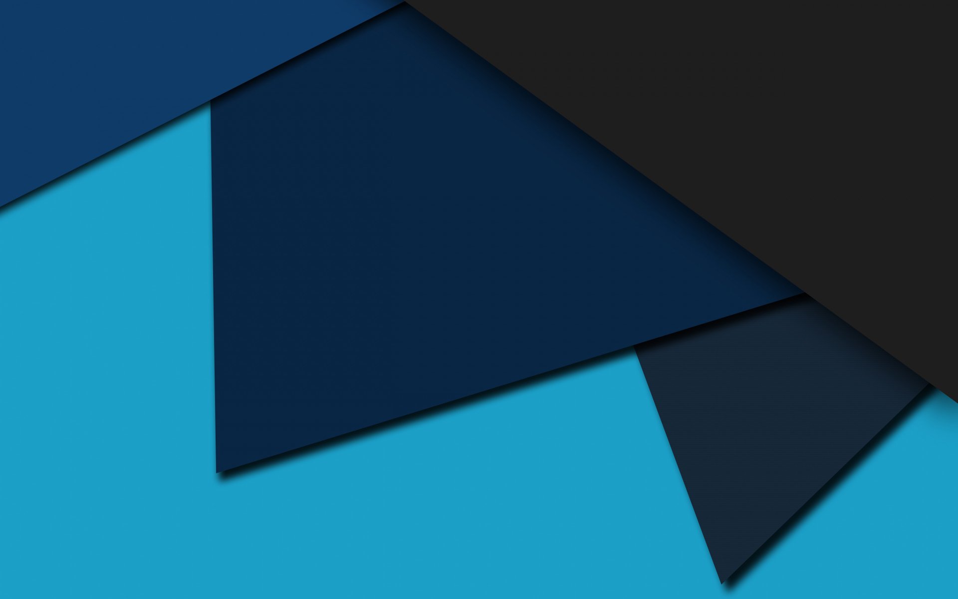 Abstract geometric 4K Ultra HD PC desktop wallpaper: layered angular triangles in cyan, teal and navy with a dark charcoal corner, minimalist high-resolution background.