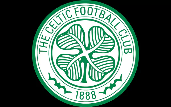 4K Ultra HD desktop wallpaper featuring the green and white crest of Celtic Football Club, showcasing the iconic four-leaf clover and the founding year 1888.