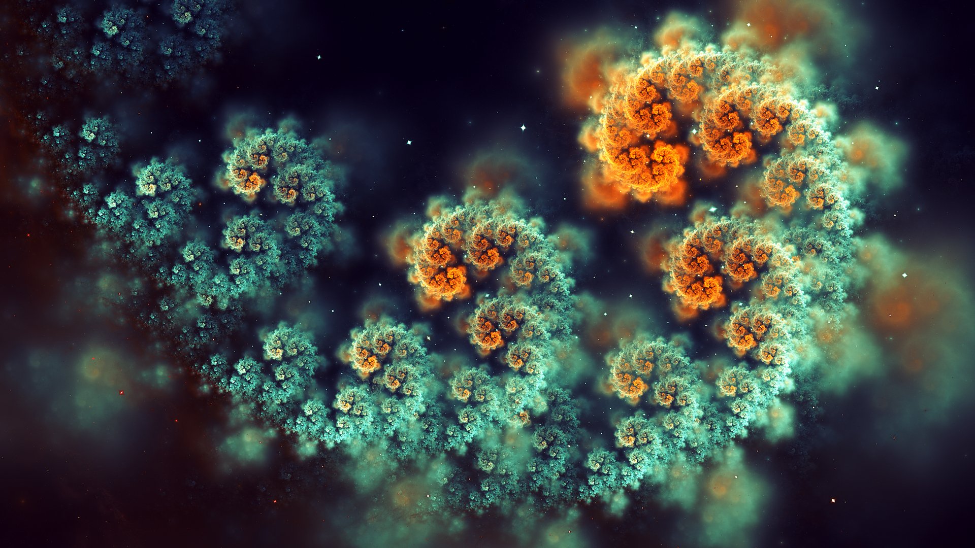 A mesmerizing ocean-inspired fractal wallpaper with intricate patterns and soothing colors for HD desktop backgrounds.