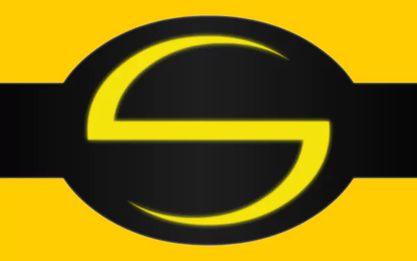 A vibrant HD desktop wallpaper featuring a bold yellow background and a striking black emblem, representing the comic character Sentry.