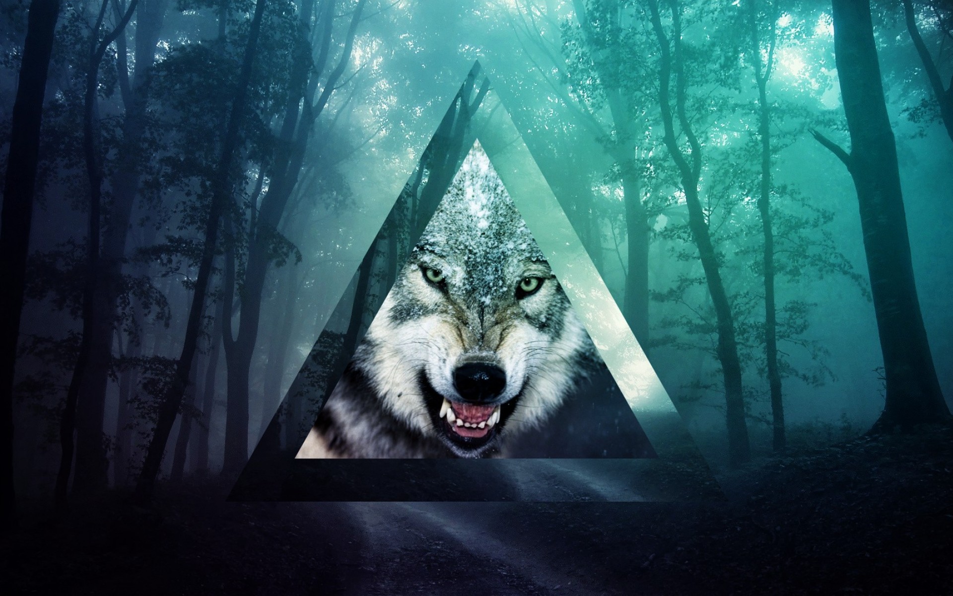 hipster wolf triangle