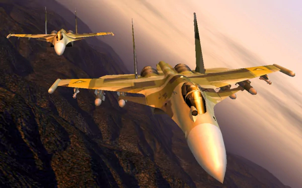 HD PC desktop wallpaper featuring fighter jets in flight from the video game Ace Combat Zero: The Belkan War.