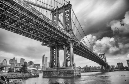man made Manhattan Bridge HD Desktop Wallpaper | Background Image