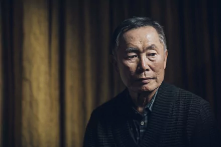 HD desktop wallpaper featuring a portrait of a distinguished man against a curtain backdrop.