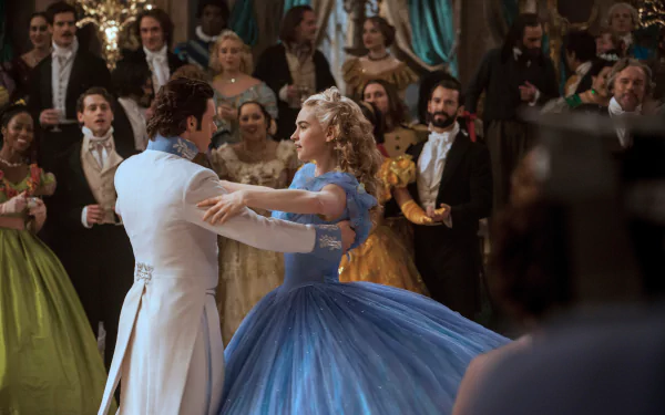 Richard Madden Lily James movie Cinderella (2015) HD Desktop Wallpaper | Background Image