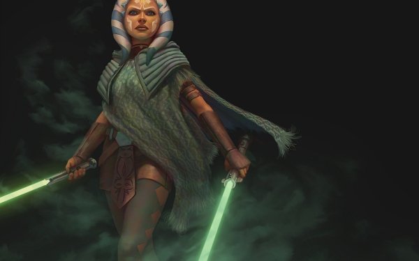 Sci Fi Star Wars Ahsoka Tano Skirt Pantyhose Lightsaber Weapon Green Lightsaber Belt Jedi HD Wallpaper | Background Image
