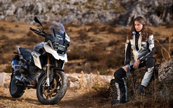 Women Girls & Motorcycles Brunette BMW HD Wallpaper | Background Image