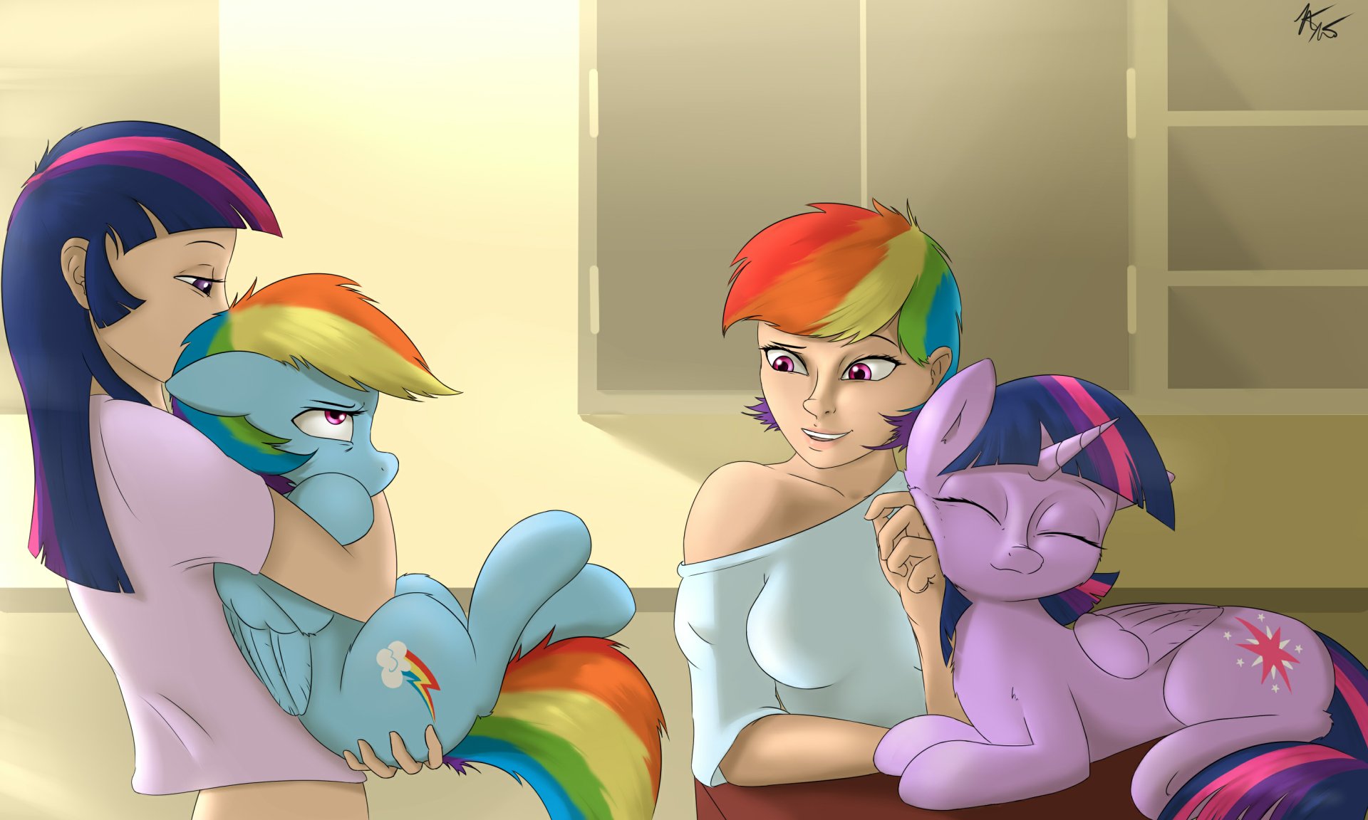 Download Humanized Rainbow Dash Twilight Sparkle TV Show My Little Pony: Friendship Is Magic HD Wallpaper by NCMares