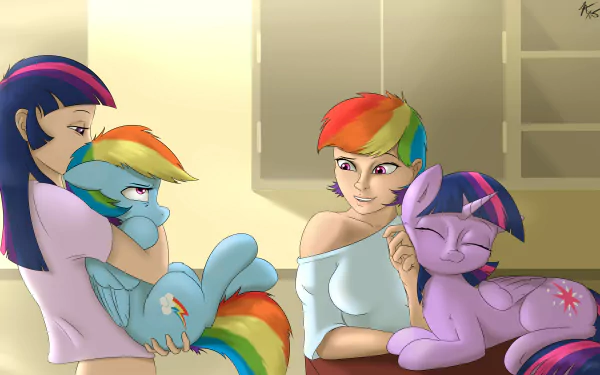 humanized Rainbow Dash Twilight Sparkle TV Show My Little Pony: Friendship Is Magic HD Desktop Wallpaper | Background Image