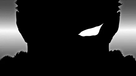 HD wallpaper featuring Guts from the anime Berserk, showcasing a striking silhouette that captures the character's intense presence and mood.