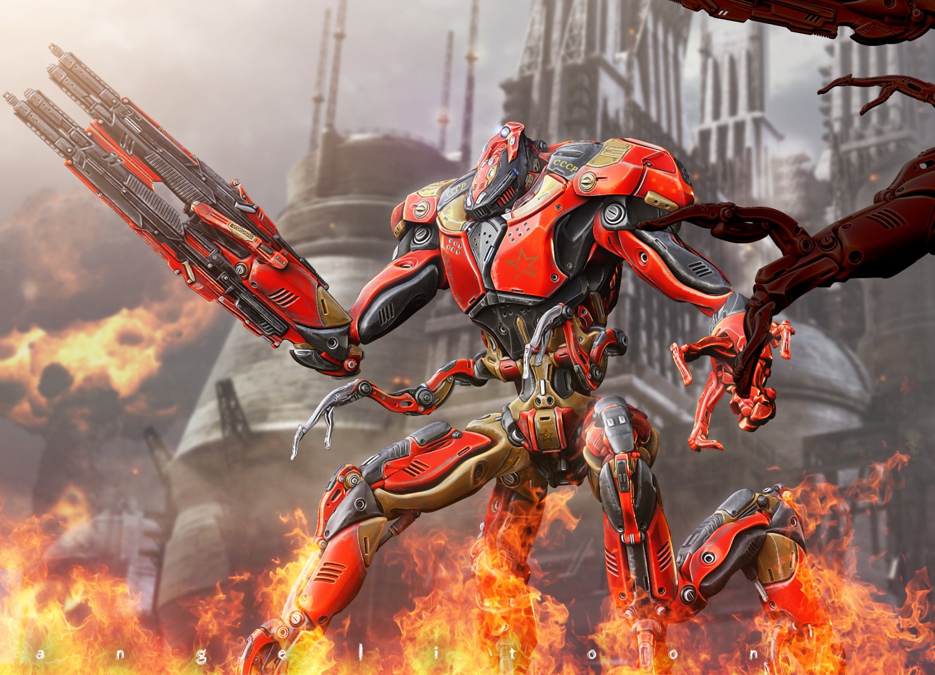 Download Sci Fi Robot HD Wallpaper by Angel Alonso | 2116x1529 ...