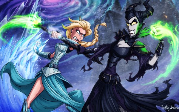 Movie Crossover Frozen Maleficent Elsa HD Wallpaper | Background Image