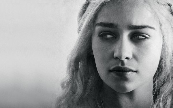 Series de Televisión Juego de tronos Emilia Clarke Daenerys Targaryen Blanco y negro Fondo de pantalla HD | Fondo de Escritorio
