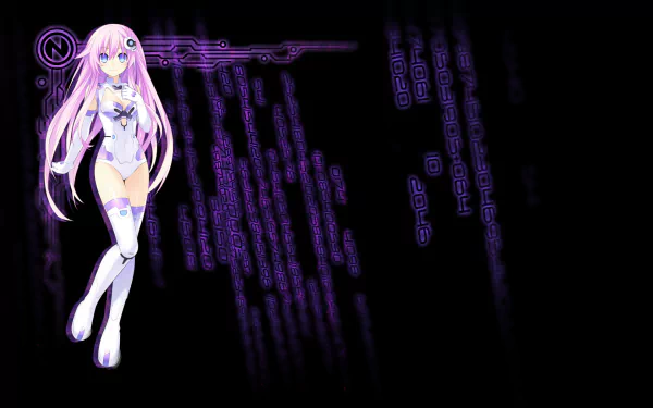 HD PC desktop wallpaper featuring Nepgear from the video game Hyperdimension Neptunia Re;Birth2: Sisters Generation with a dark, digital-themed background.
