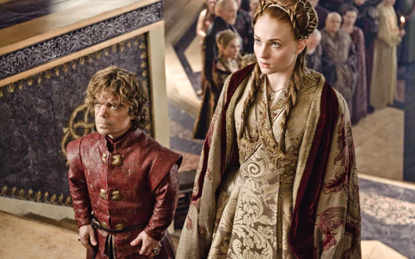 Sansa Stark Sophie Turner Tyrion Lannister Peter Dinklage TV Show Game Of Thrones HD Desktop Wallpaper | Background Image
