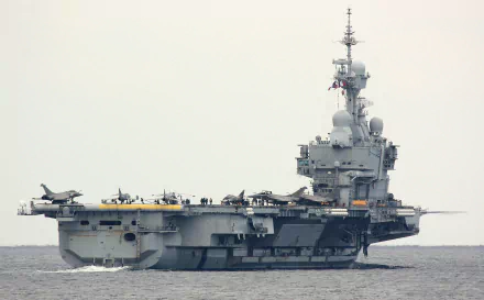 warship aircraft carrier military French Aircraft Carrier Charles De Gaulle (R91) HD Desktop Wallpaper | Background Image