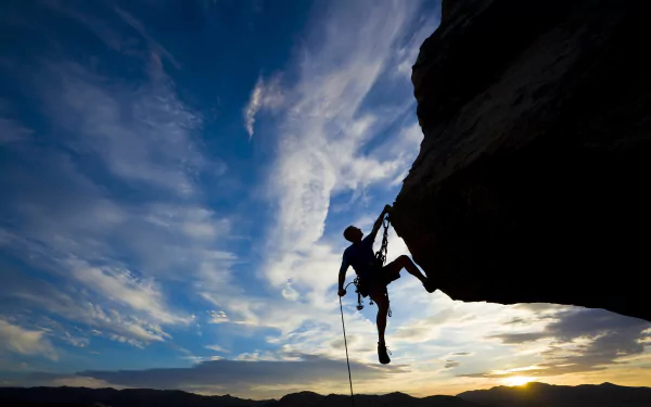 silhouette climbing Sports HD Desktop Wallpaper | Background Image