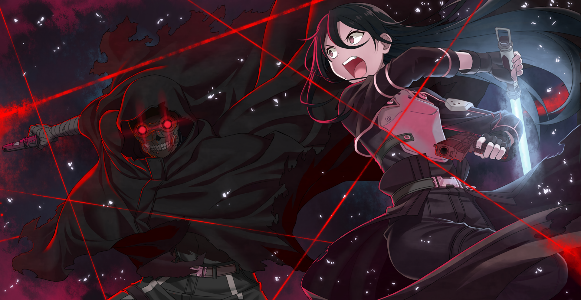 Sword Art Online II: Kirito vs. Death Gun HD Wallpaper by マラガシー (pixiv)