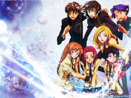 Shirley Fenette Suzaku Kururugi Lelouch Lamperouge Rivalz Cardemonde Milly Ashford Kallen Kōzuki Anime Code Geass HD Desktop Wallpaper | Background Image