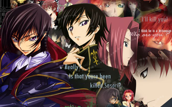 Sakura Haruno Sasori (Naruto) Kallen Kōzuki Suzaku Kururugi Lelouch Lamperouge Anime crossover HD Desktop Wallpaper | Background Image