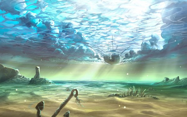 Fantasy Ship Sky Boat Water Cloud HD Wallpaper | Background Image