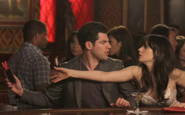 Schmidt (New Girl) Max Greenfield Jessica Day Zooey Deschanel TV Show New Girl HD Desktop Wallpaper | Background Image