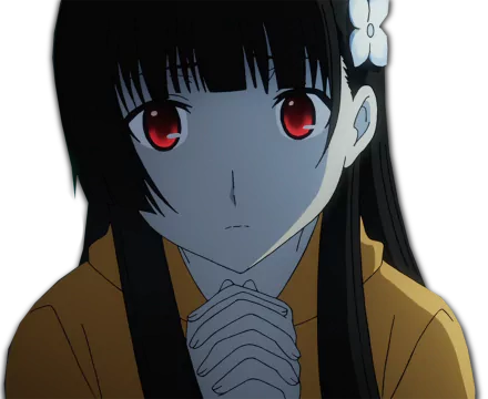 A striking HD wallpaper featuring Rea Sanka from the anime Sankarea, showcasing her with red eyes and a contemplative expression, set against a dark background.