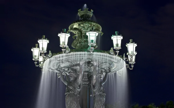 man made Bartholdi Fountain HD Desktop Wallpaper | Background Image