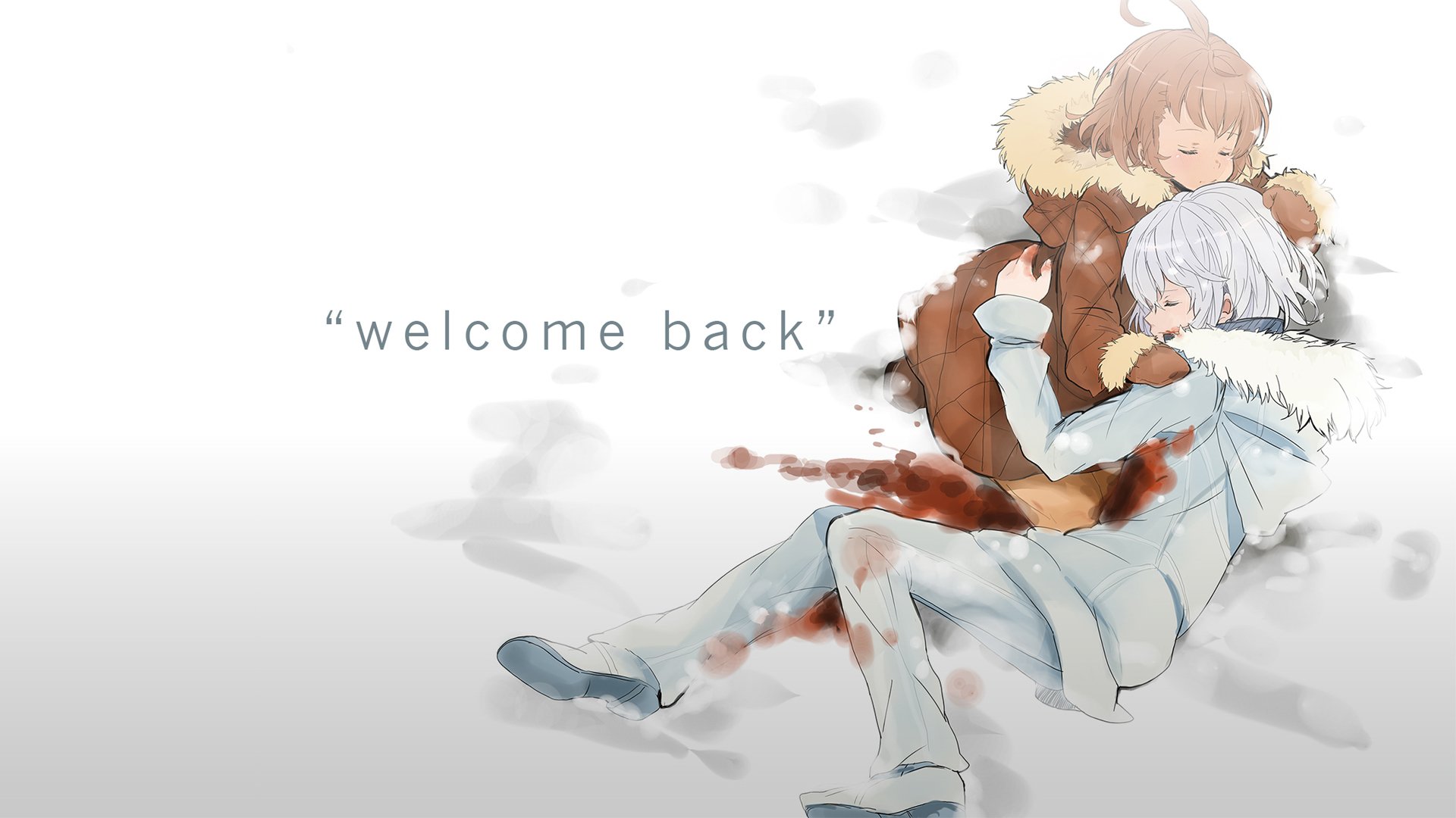 HD PC desktop wallpaper featuring Last Order and Accelerator from the anime A Certain Magical Index, with the text welcome back in a soft, warm scene.