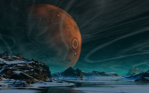 Sci Fi Landscape Space Planet Winter HD Wallpaper | Background Image