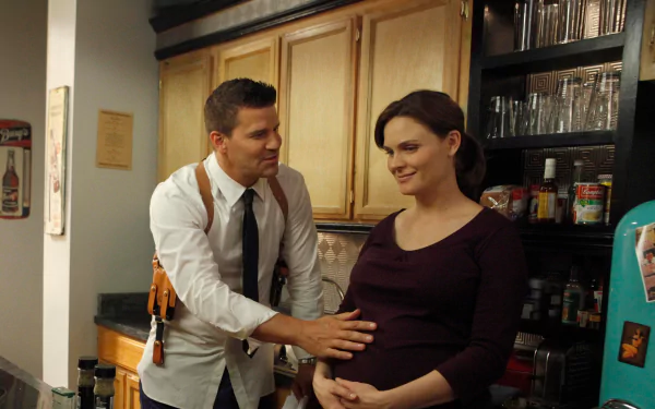 Emily Deschanel Temperance Brennan Seeley Booth David Boreanaz TV Show Bones (TV Show) HD Desktop Wallpaper | Background Image