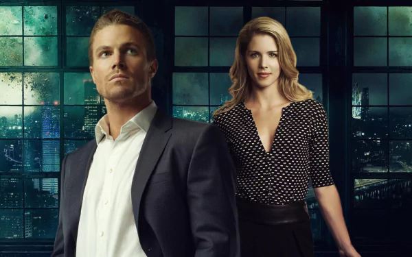 Emily Bett Rickards Stephen Amell TV Show Arrow (TV Show) HD Desktop Wallpaper | Background Image